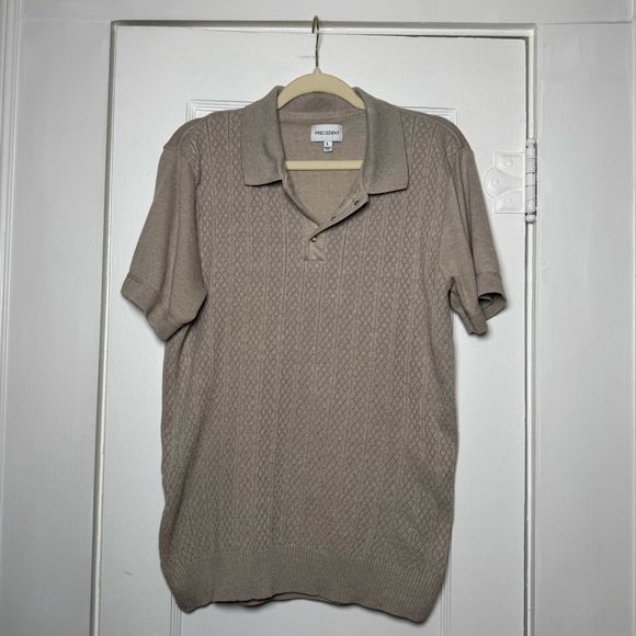 Precedent Other - Precedent Taupe Short Sleeve Knit Polo Business Casual Large